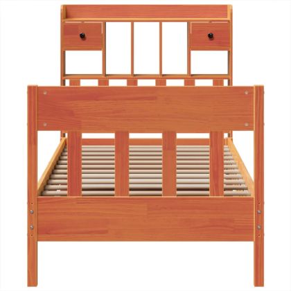 Рамка за легло без матрак, восъчнокафяв, 100x200 см, бор масив