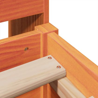 Рамка за легло без матрак, восъчнокафяво, 135x190 см, бор масив