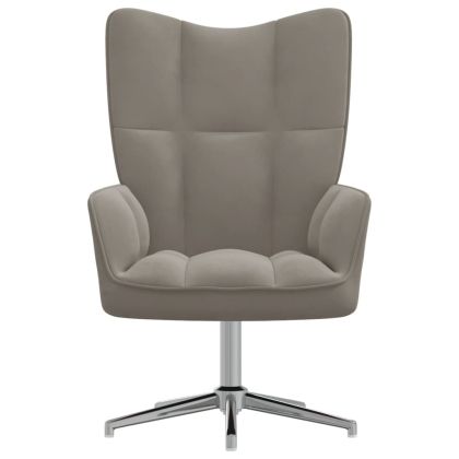 Релакс стол, светлосив, кадифе