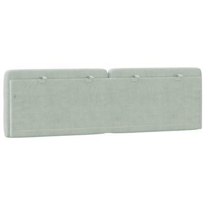 Мека табла за легло, светлосива, 160 см, кадифе