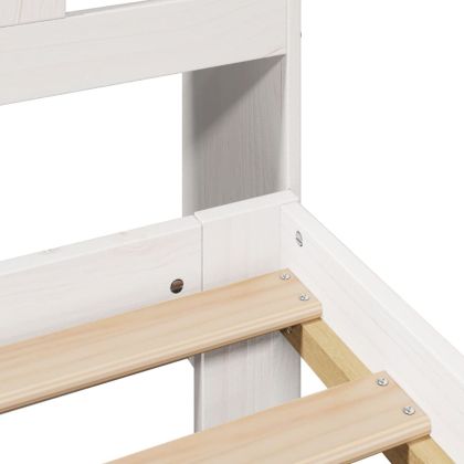 Легло с етажерка за книги, без матрак, 140x200 см, бор масив