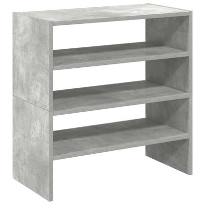 Поставки за обувки, 2 бр, стифируеми, бетонно сив, 60x30x30,5см