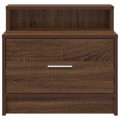 Нощно шкафче с чекмедже, кафяв дъб, 51x31x47 см