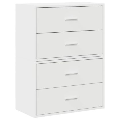 Шкафове с 2 чекмеджета 2 бр бели 60x31x40 см инженерно дърво