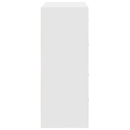 Шкафове с 2 чекмеджета 2 бр бели 60x31x40 см инженерно дърво