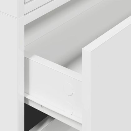 Шкафове с 2 чекмеджета 2 бр бели 60x31x40 см инженерно дърво