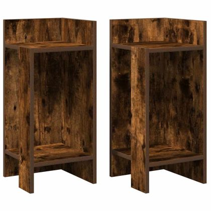Странични маси с рафт, 2 бр, опушен дъб, 25,5x27x60 см