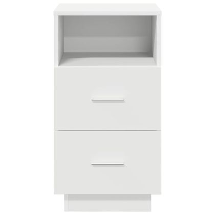 Нощни шкафчета, 2 бр, с 2 чекмеджета, бели, 36x36x68 см