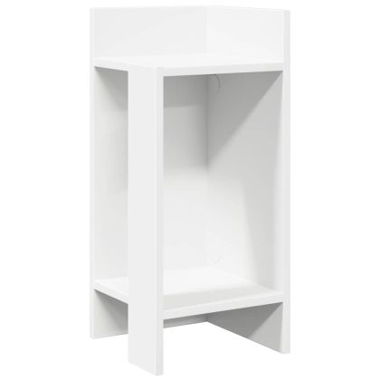 Странични маси с рафт, 2 бр, бели, 25,5x27x60 см