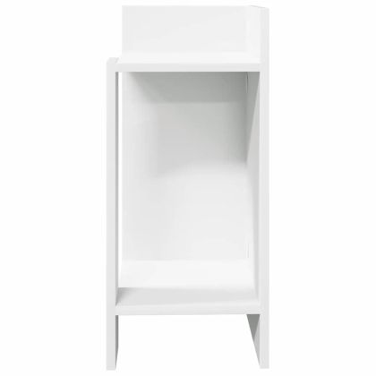 Странични маси с рафт, 2 бр, бели, 25,5x27x60 см