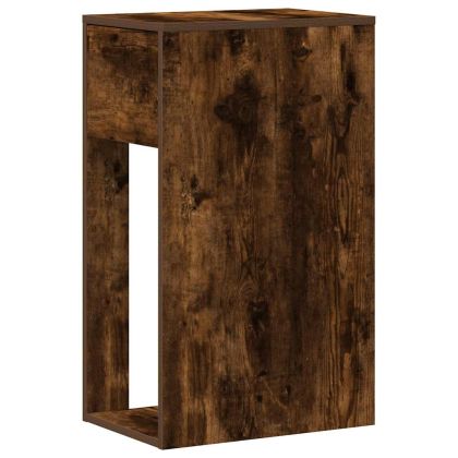 Стойка за компютърна кула с чекмедже опушен дъб 30x44x74 см