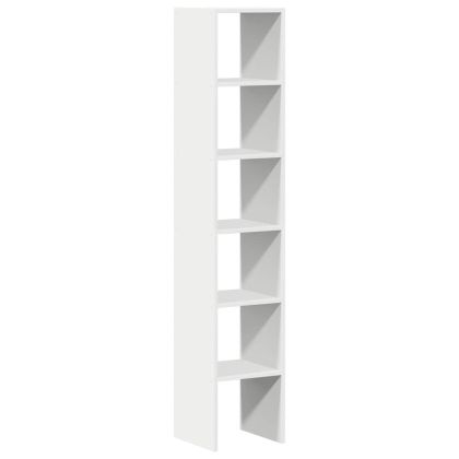 Библиотеки 2 бр стифиращи бели 30x30x80 см инженерно дърво
