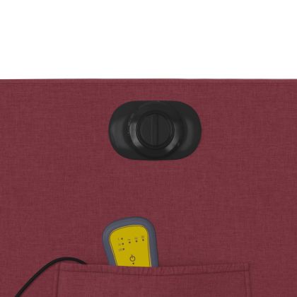 Електрически масажен наклоняем стол, виненочервен, текстил