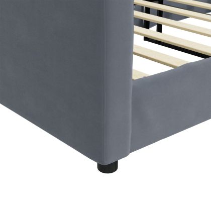 Кушетка, тъмносива, 80x200 см, кадифе