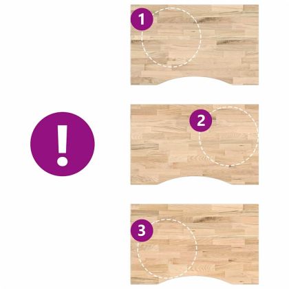 Плот на бюро 80x60x2,5 cm необработен масивен дъб правоъгълна