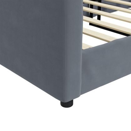 Кушетка, тъмносиво, 90x200 см, кадифе