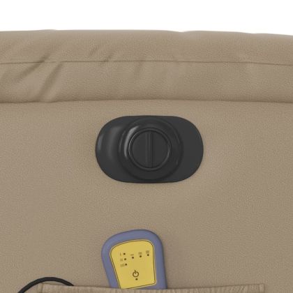 Електрически изправящ масажен реклайнер, капучино, еко кожа