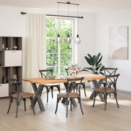 Крака за трапезна маса, X-образни, 3 бр., антрацит, 80x(72-73) см, стомана