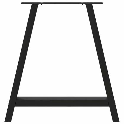 Крака за трапезарна маса, А-образни, 2 бр., черни, 70x(72-73) см, стомана