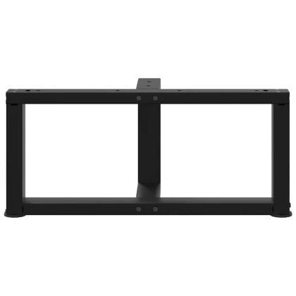 Крака за масичка за кафе, Т-образни, 2 бр., черни, 70x25x(30-31) см, стомана