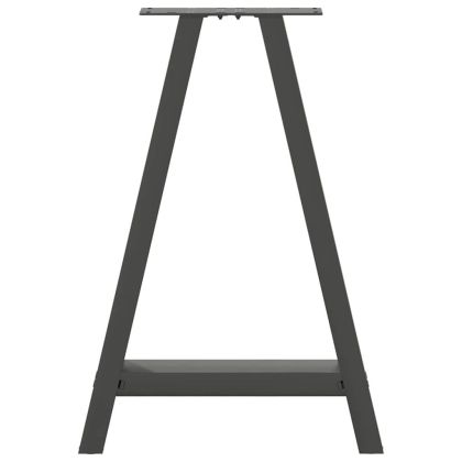 Крака за трапезна маса, А-образни, 2 бр., антрацит, 50x(72-73) см, стомана