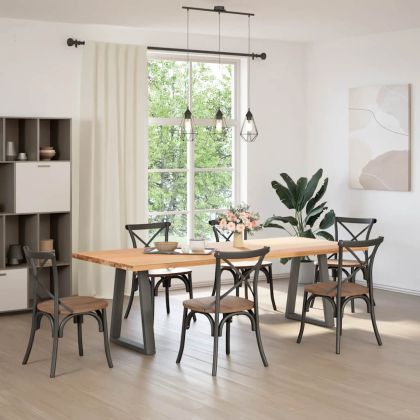 Крака за трапезна маса, V-образни, 2 бр., антрацит, 60x(72-73,3) см, стомана