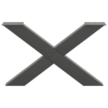 Крака за масичка за кафе, X-образни, 2 бр., антрацит, 70 x (42-43) см, стомана