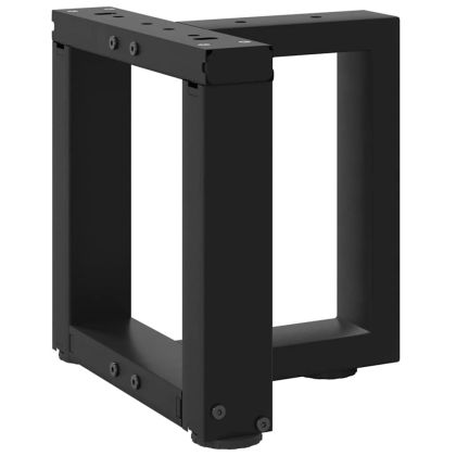 Крака за масичка за кафе, Т-образни, 2 бр., черни, 30x25x(30-31) см, стомана