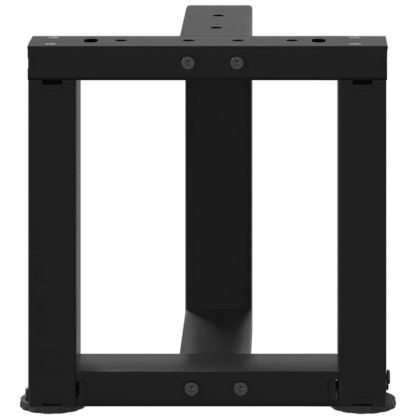 Крака за масичка за кафе, Т-образни, 2 бр., черни, 30x25x(30-31) см, стомана