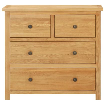 Шкаф с чекмеджета, 80x35x75 см, дъбов масив