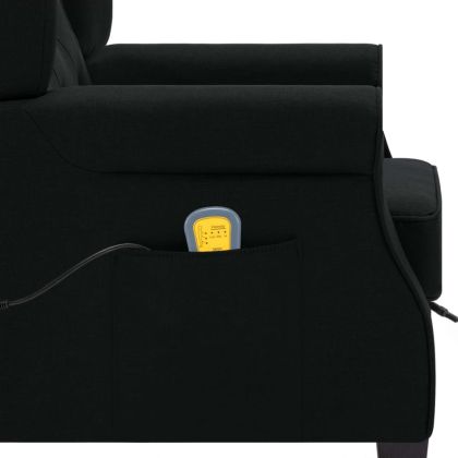 Масажен стол с табуретка, черен, текстил