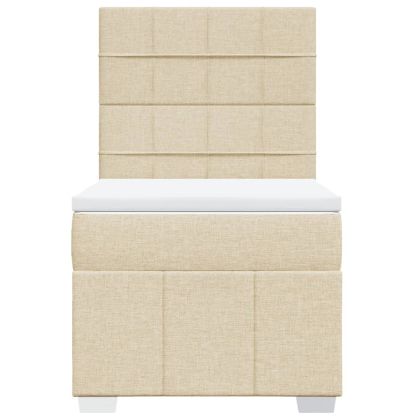 Боксспринг легло с матрак, кремава, 80x200 см, плат