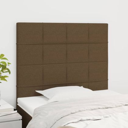 Табла за легло, тъмнокафява, 90x5x118/128 см, плат