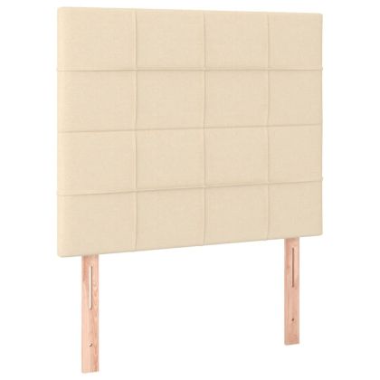 Рамка за легло без матрак, кремави, 90x190 см, плат