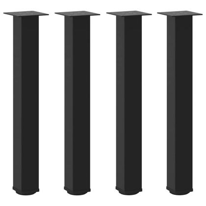Крака за конзолна маса, 4 бр., черни, 72-74 см, стомана