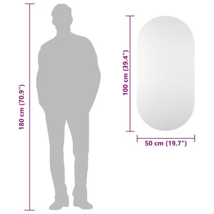 Огледало, 100x50 см, стъкло