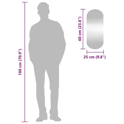 Стенно огледало 25x60 см стъкло овално