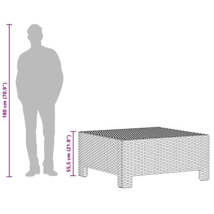 Градинска поставка за крака с възглавница, сива, полиратан