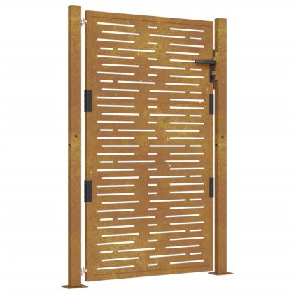Градинска порта 100x125 см, кортенова стомана, квадратен дизайн