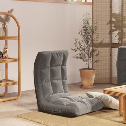 Сгъваем подов стол, светлосив, текстил