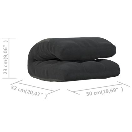 Сгъваем подов стол, черен, текстил