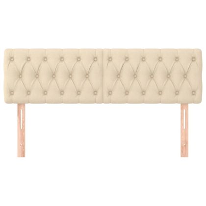 Табла за легло, кремава, 160x7x78/88 см, плат