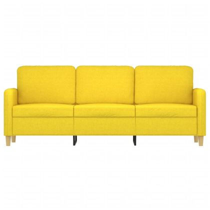 3-местен диван, светложълт, 180 см, плат