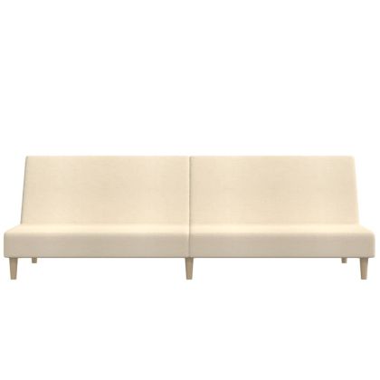 2-местно разтегателно канапе, кремаво, текстил