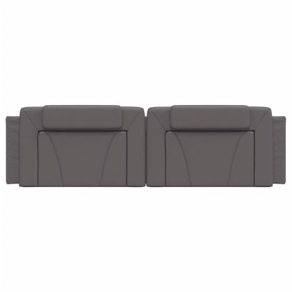 Мека табла за легло Viana, сива, 180 см, изкуствена кожа