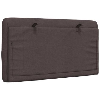 Мека табла за легло, тъмнокафява, 80 см, плат