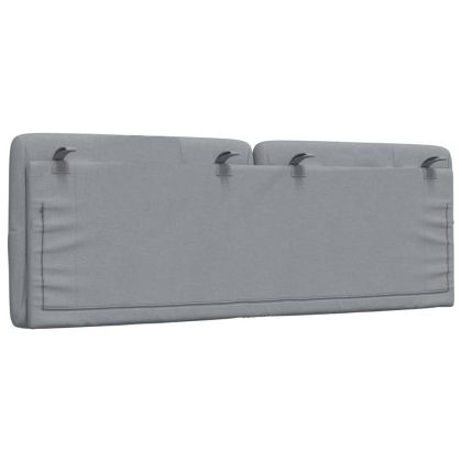 Мека табла за легло, светлосива, 140 см, плат