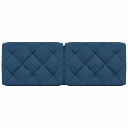 Мека табла за легло, синя, 140 см, плат