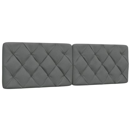 Мека табла за легло, тъмносива, 160 см, плат