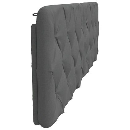 Мека табла за легло, тъмносива, 160 см, плат